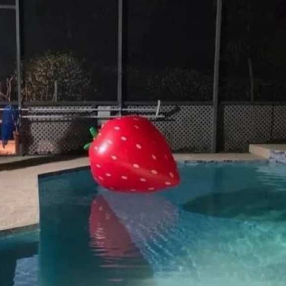 Kate Spade New York Target Strawberry Light Up Inflatable Pool Float Decor NEW - Picture 3 of 3